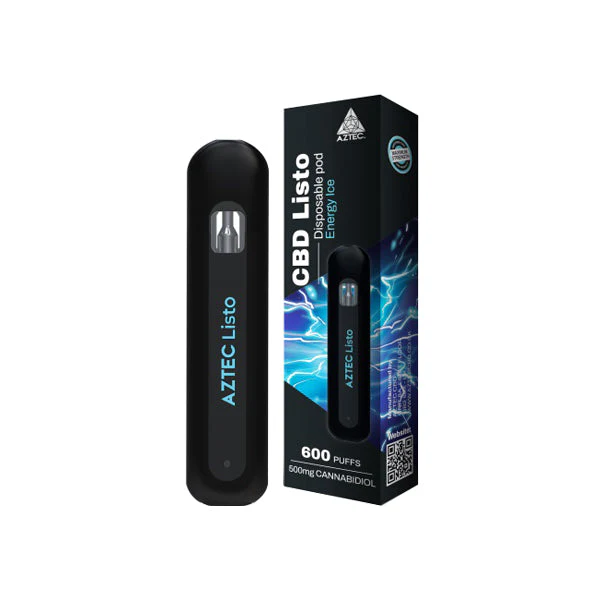 AZTEC CBD LISTO 500MG CBD DISPOSABLE VAPE PEN - 1ML 600 PUFFS